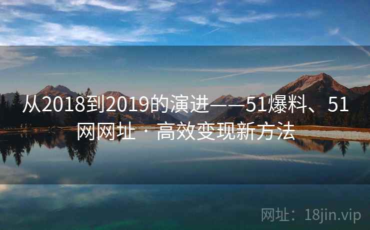 从2018到2019的演进——51爆料、51网网址 · 高效变现新方法  第2张