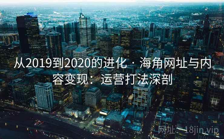 从2019到2020的进化 · 海角网址与内容变现：运营打法深剖