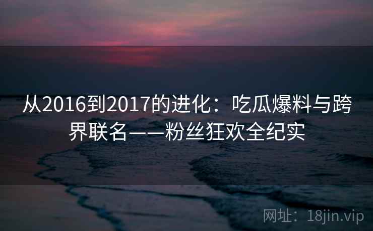 从2016到2017的进化：吃瓜爆料与跨界联名——粉丝狂欢全纪实